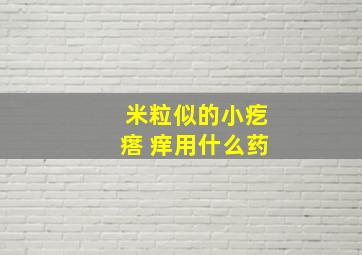 米粒似的小疙瘩 痒用什么药